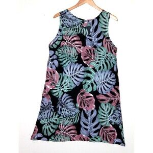 Hamakua Womens Tropical Floral  Sleeveless Mini Dress XL New Beach Resort Casual